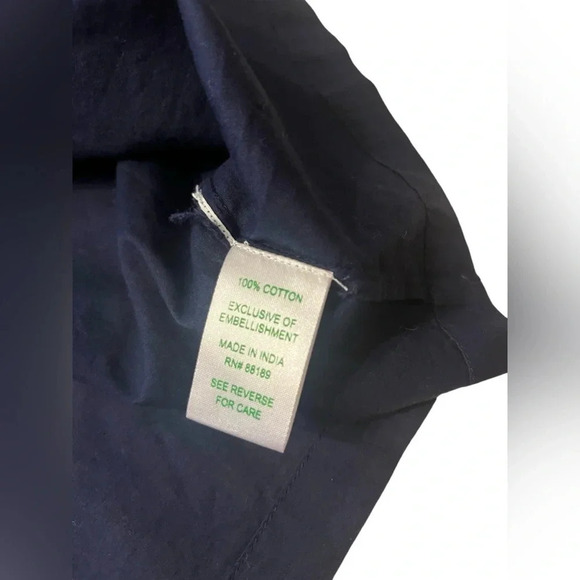 Lilly Pulitzer Sarasota Tunic True Navy Gold BEADED Top Small S - Picture 7 of 9